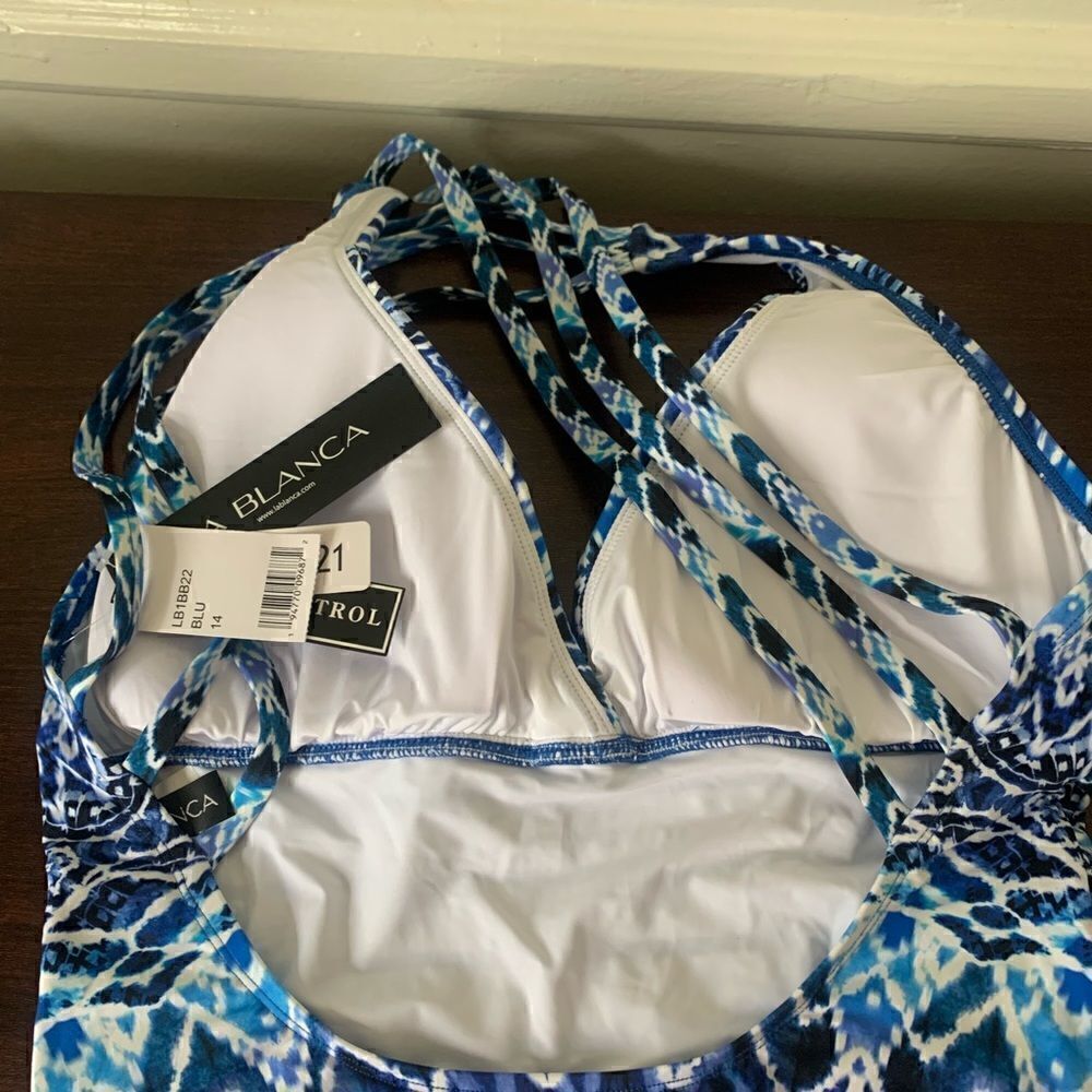 La Blanca Women’s cross back one piece swimsuit size 14 and 16 NWT - Picture 5 of 12